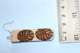 Monstera Engraved Earrings