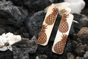 Hala Kahiki (Pineapple) Engraved Earrings